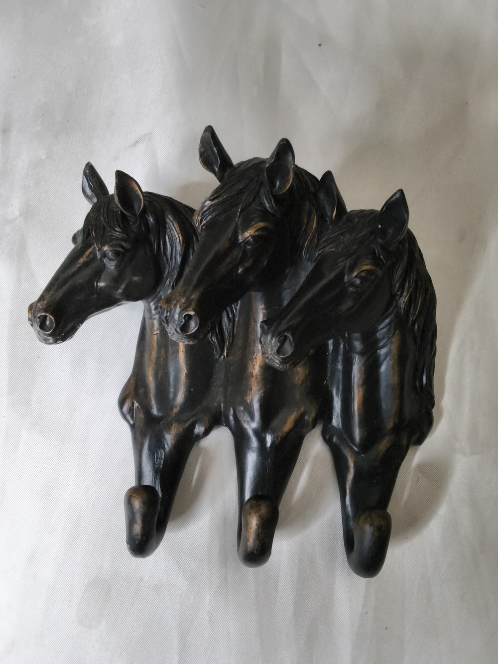 Black Triple Horse Head Wall Hook - Decorative Home Wall Decor